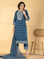 Cotton Silk Suit with Gota Patti Accents