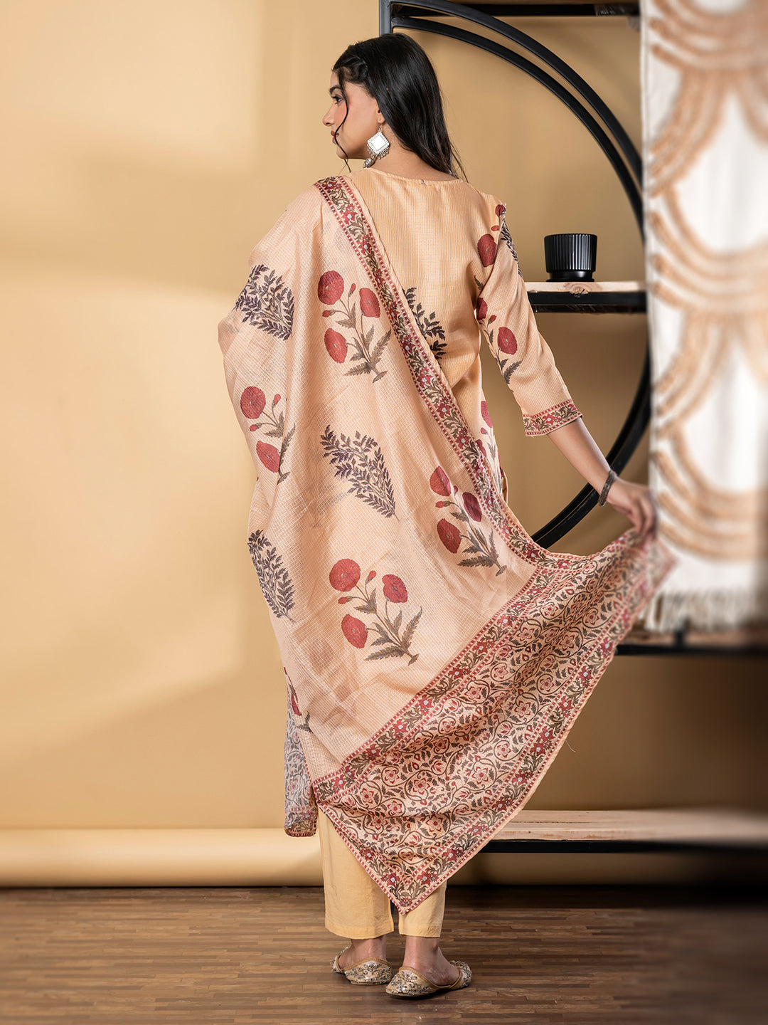 Peach Blossom Heritage Kurta Set