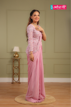 Pinky Bead Embellished Drape Saree (DY45 D-67)