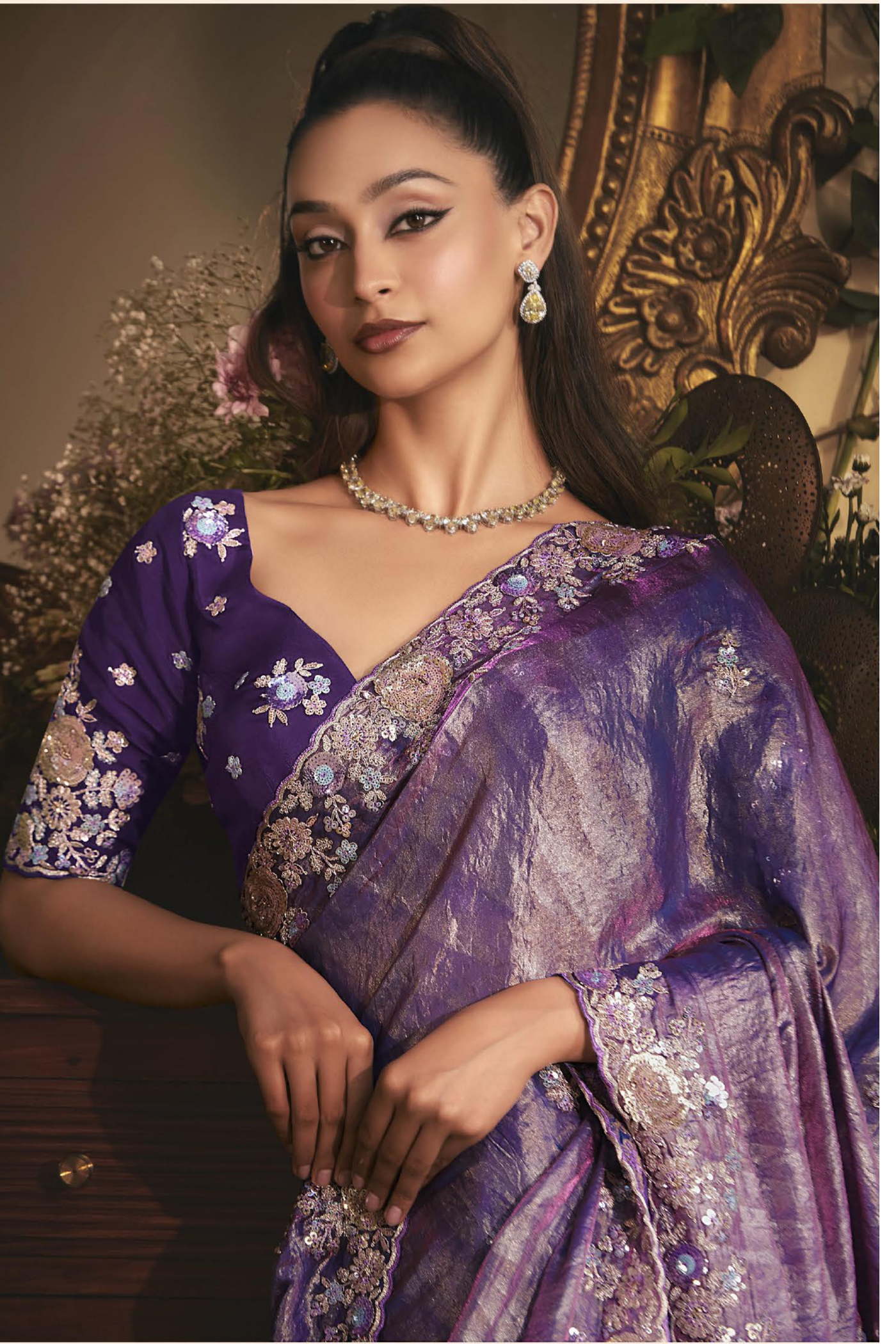 The 'Cosmic Iris' Saree (5490 GS-98)