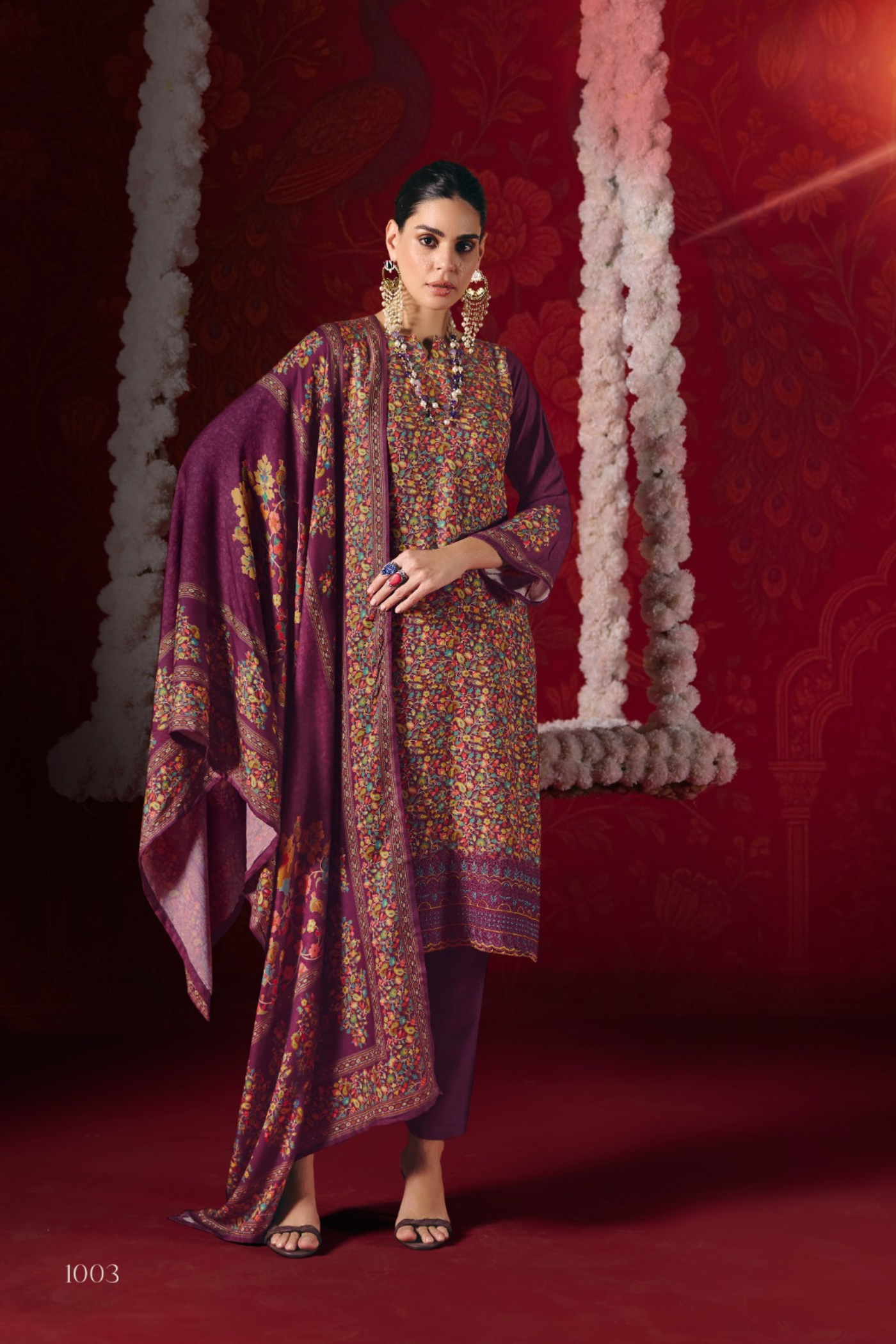 The 'NAAZ' Collection: Viscose Pashmina Unstitched Suits (RUPALI NAAZ D-39)