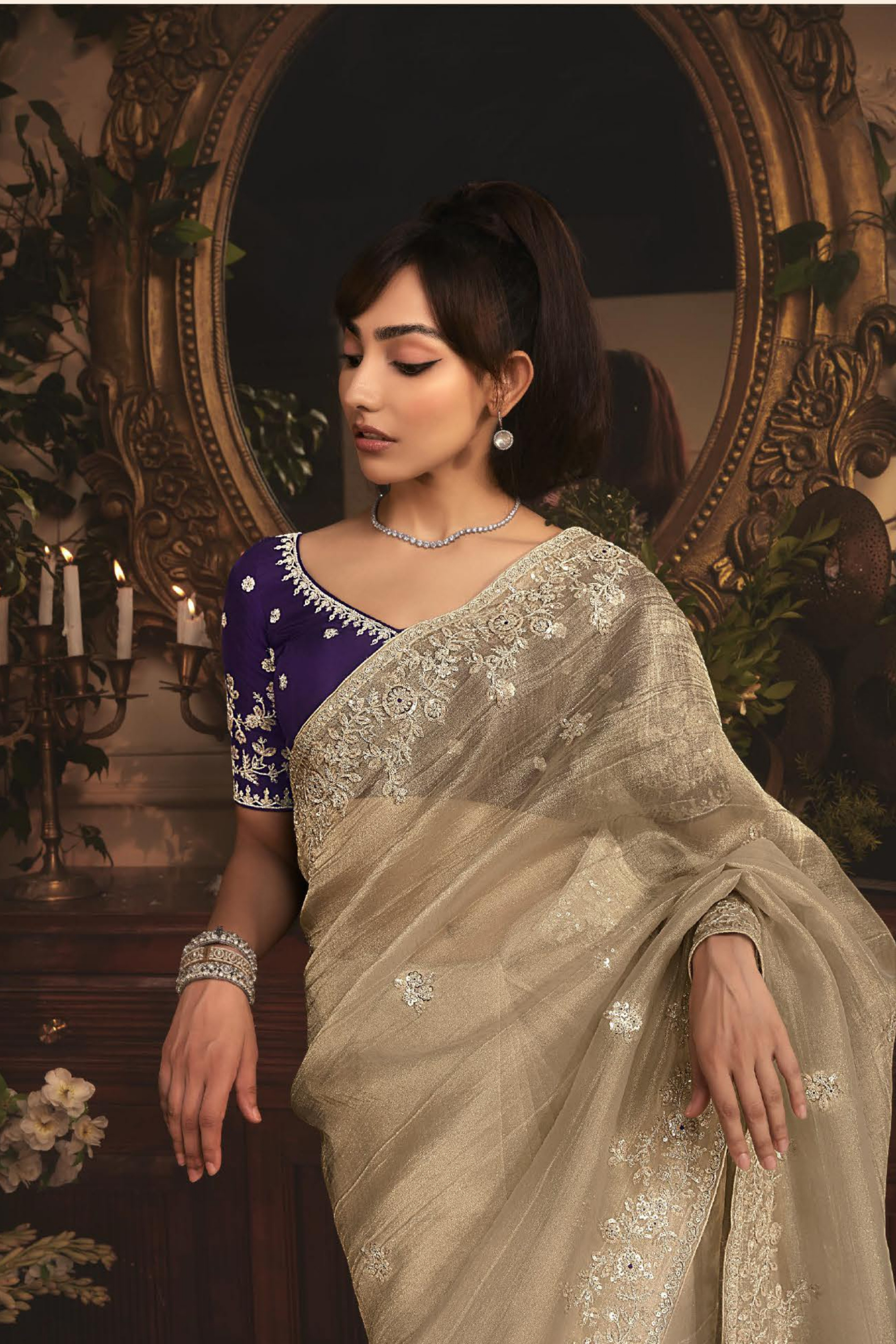 The 'Champagne Mist' Saree (5486 GS-98)