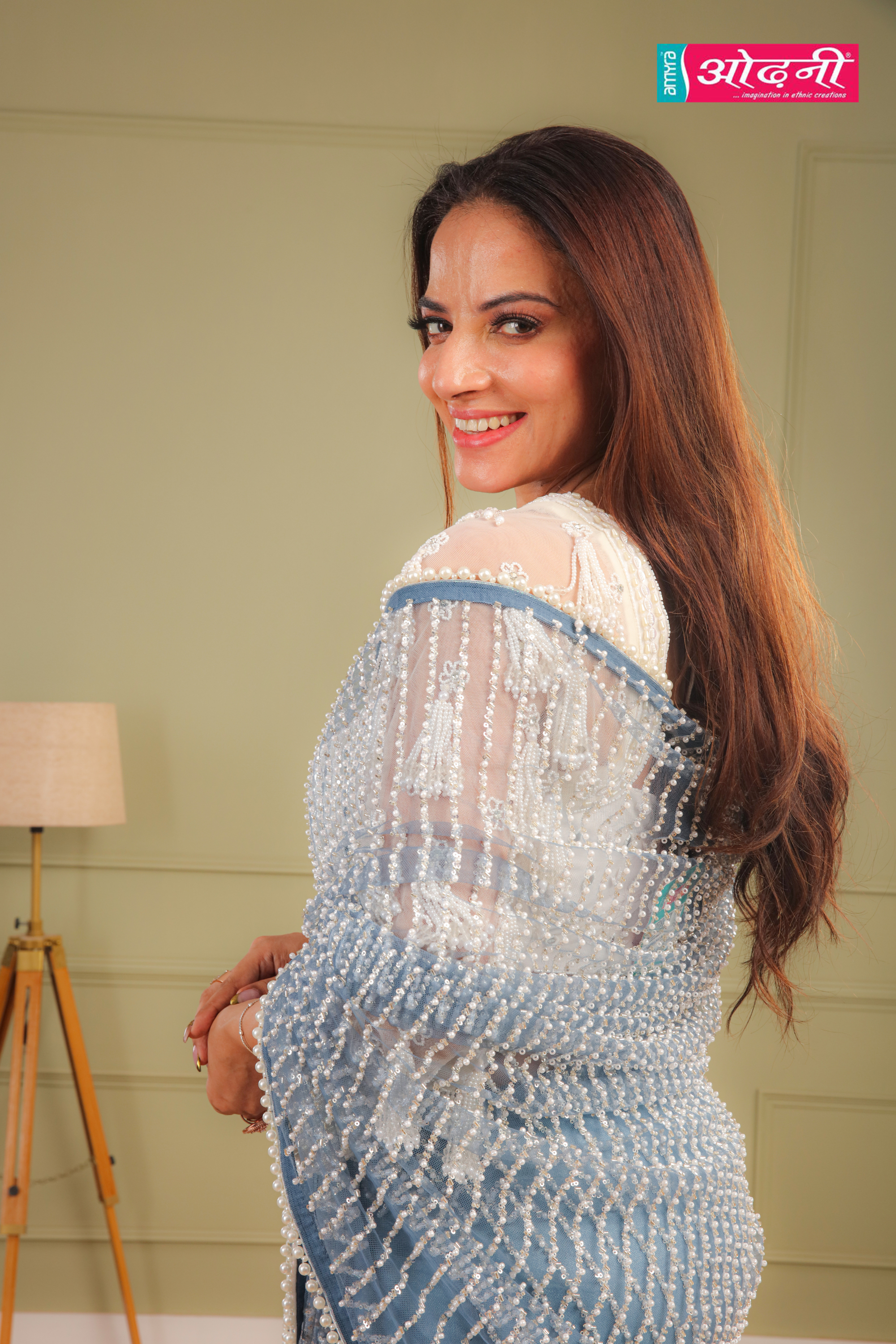 Glacier Dewdrop Embellished Saree (1815 GS-102)