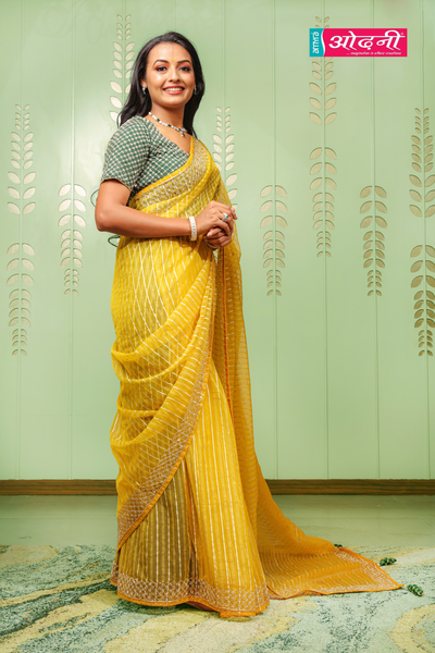 Sunshine Zari Chevron Saree (2949 B-129)