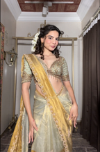 Gilded Sage Organza Saree (8958 B-88)