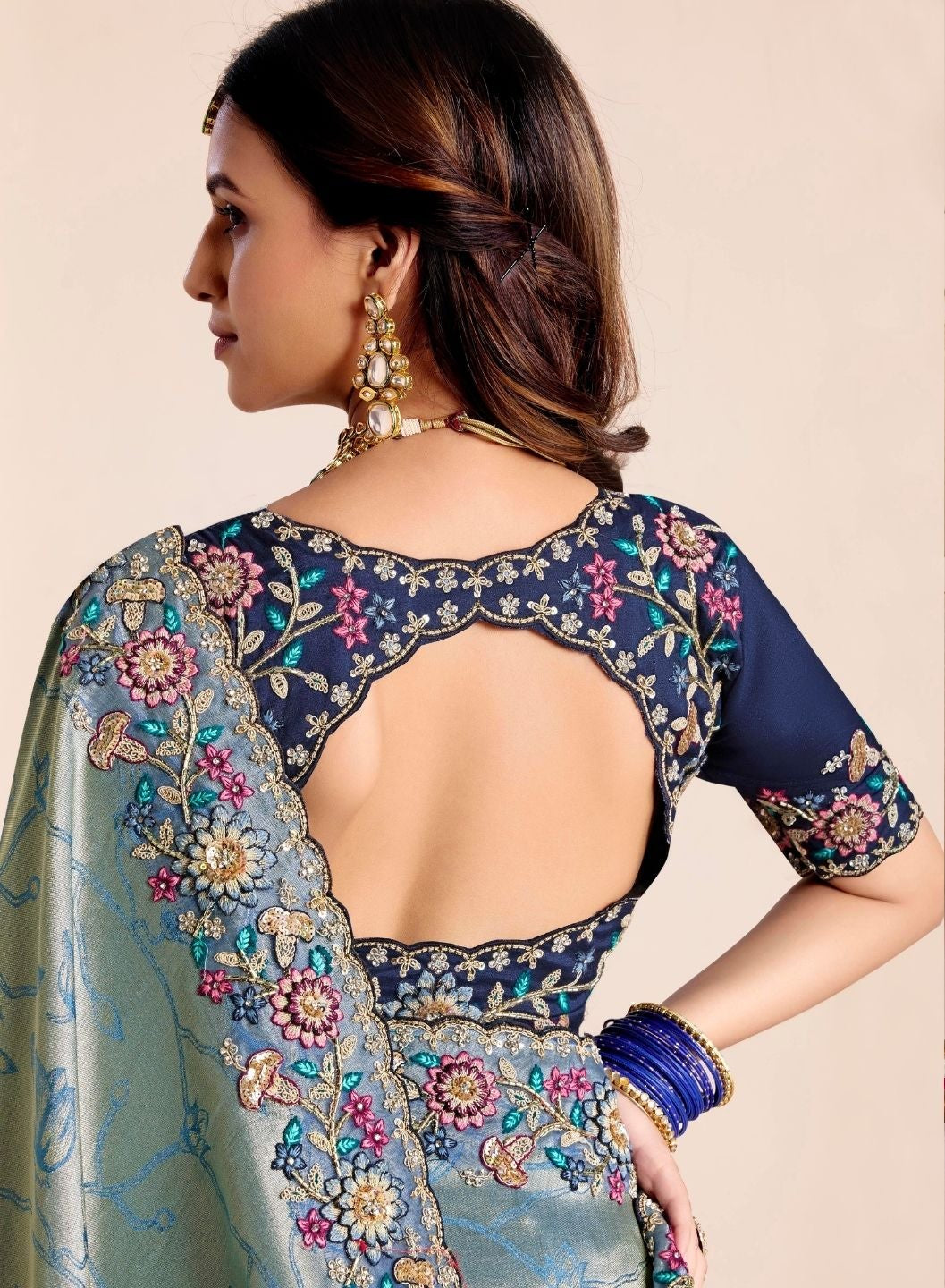 Neelam Metallic Bloom Saree
