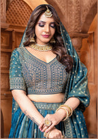 Azure Royalty Banarasi Lehenga Set (5114-1 GA-39)