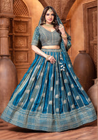 Azure Royalty Banarasi Lehenga Set (5114-1 GA-39)
