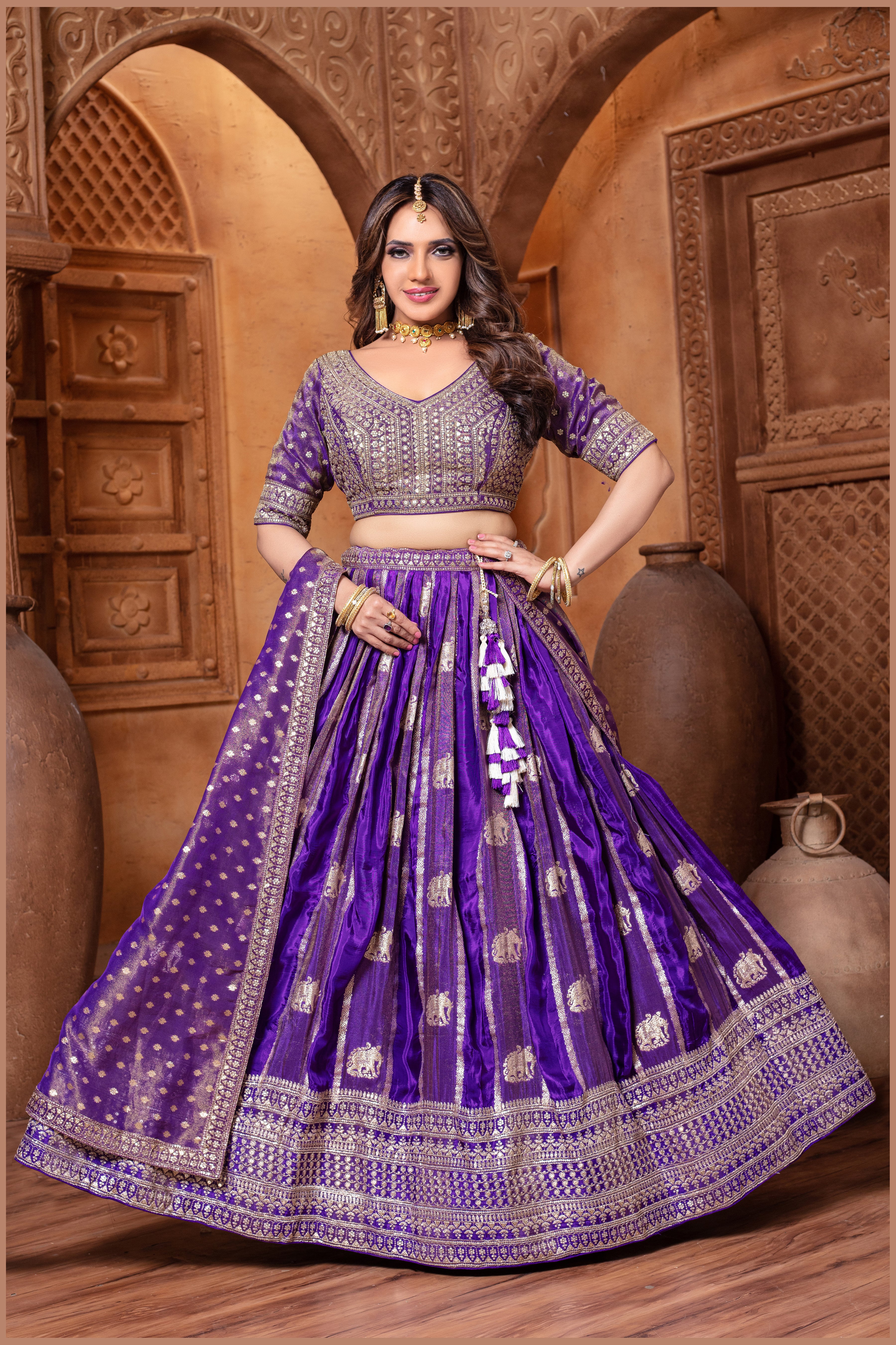 Azure Royalty Banarasi Lehenga Set (5114-1 GA-39)