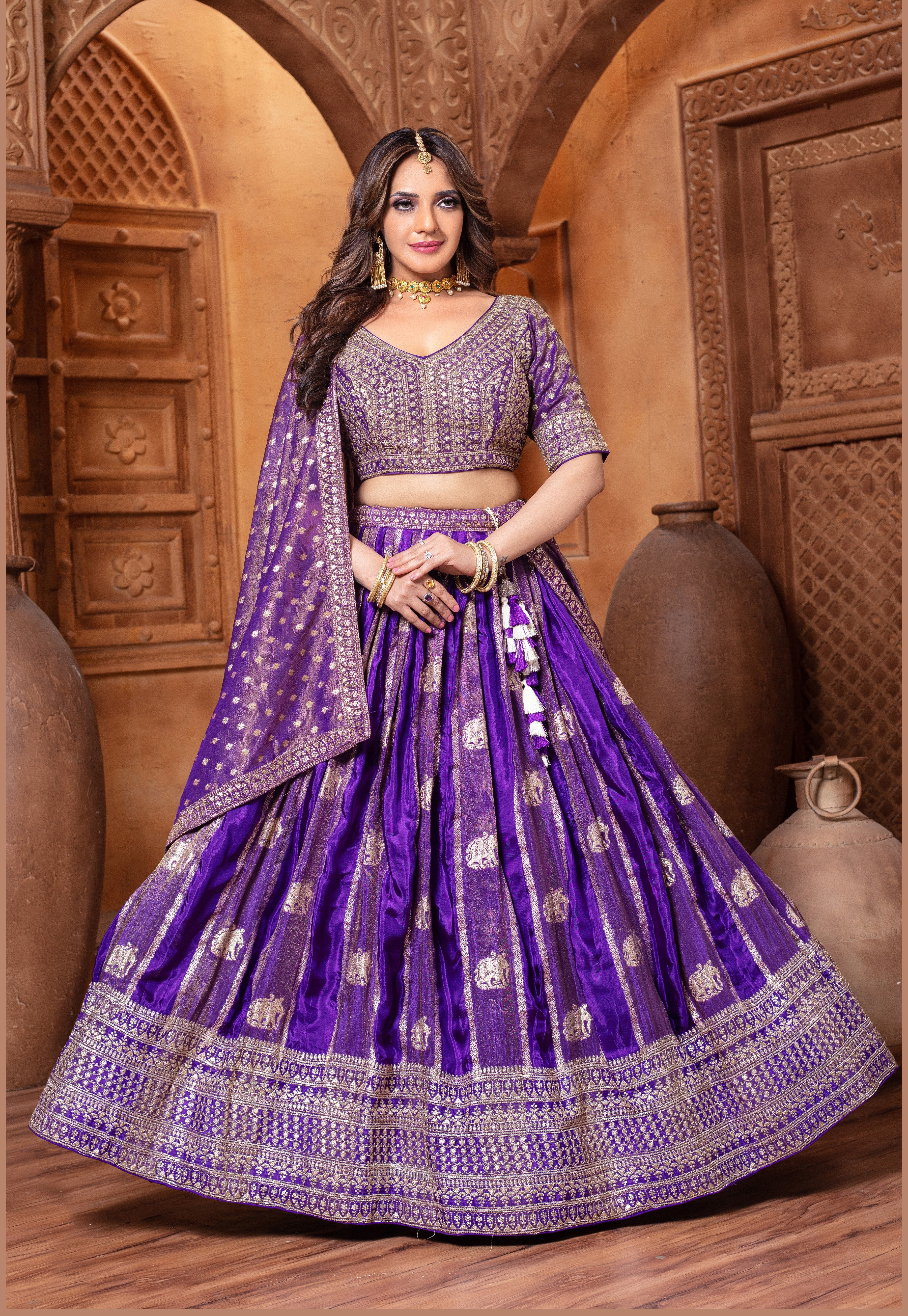 Azure Royalty Banarasi Lehenga Set (5114-1 GA-39)