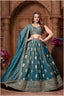 Teal Banarasi-Style Flare Lehenga (5114 GA-39)
