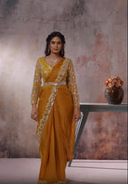 Designer Mustard Saree