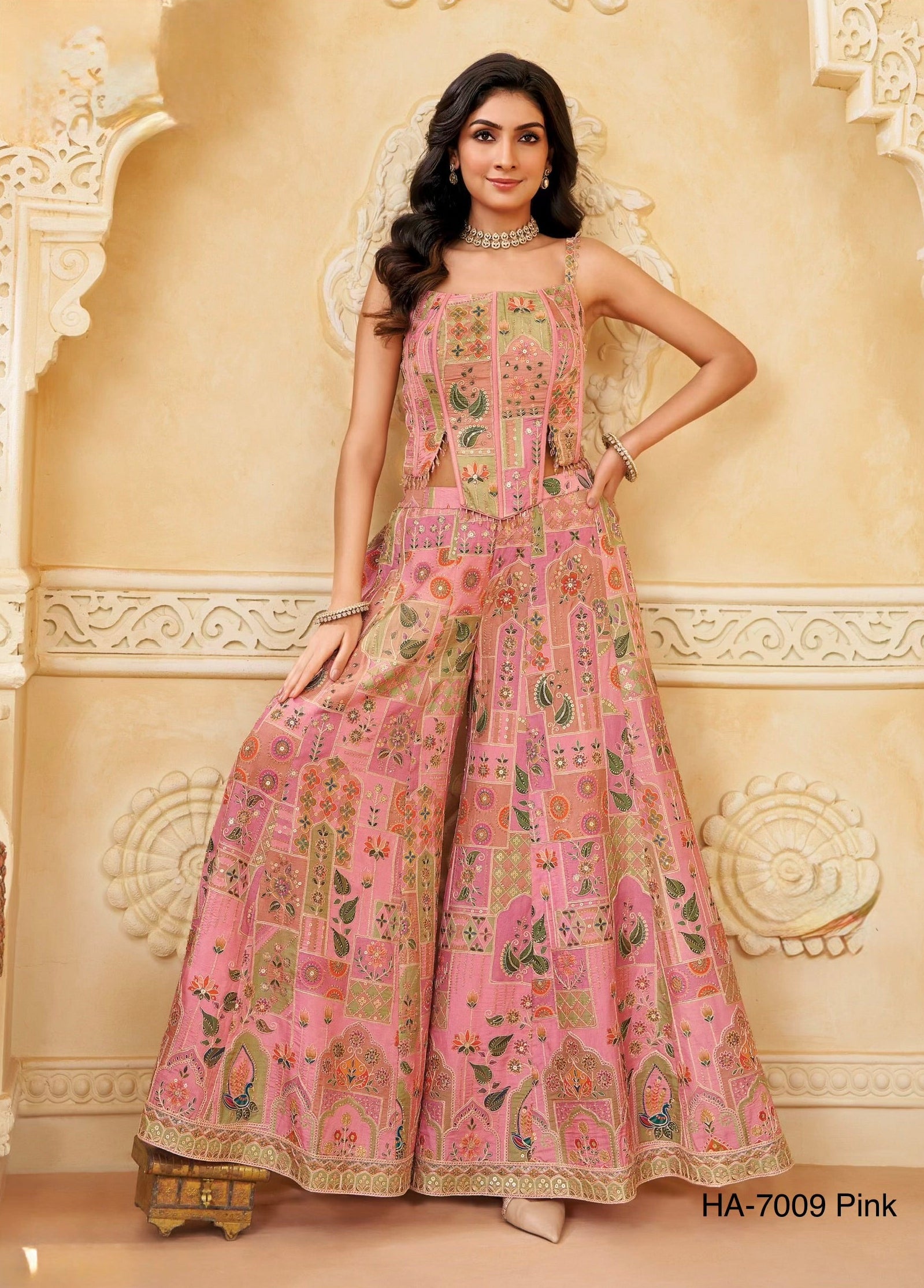 Embroidered Corset Top & Palazzo Set Main image