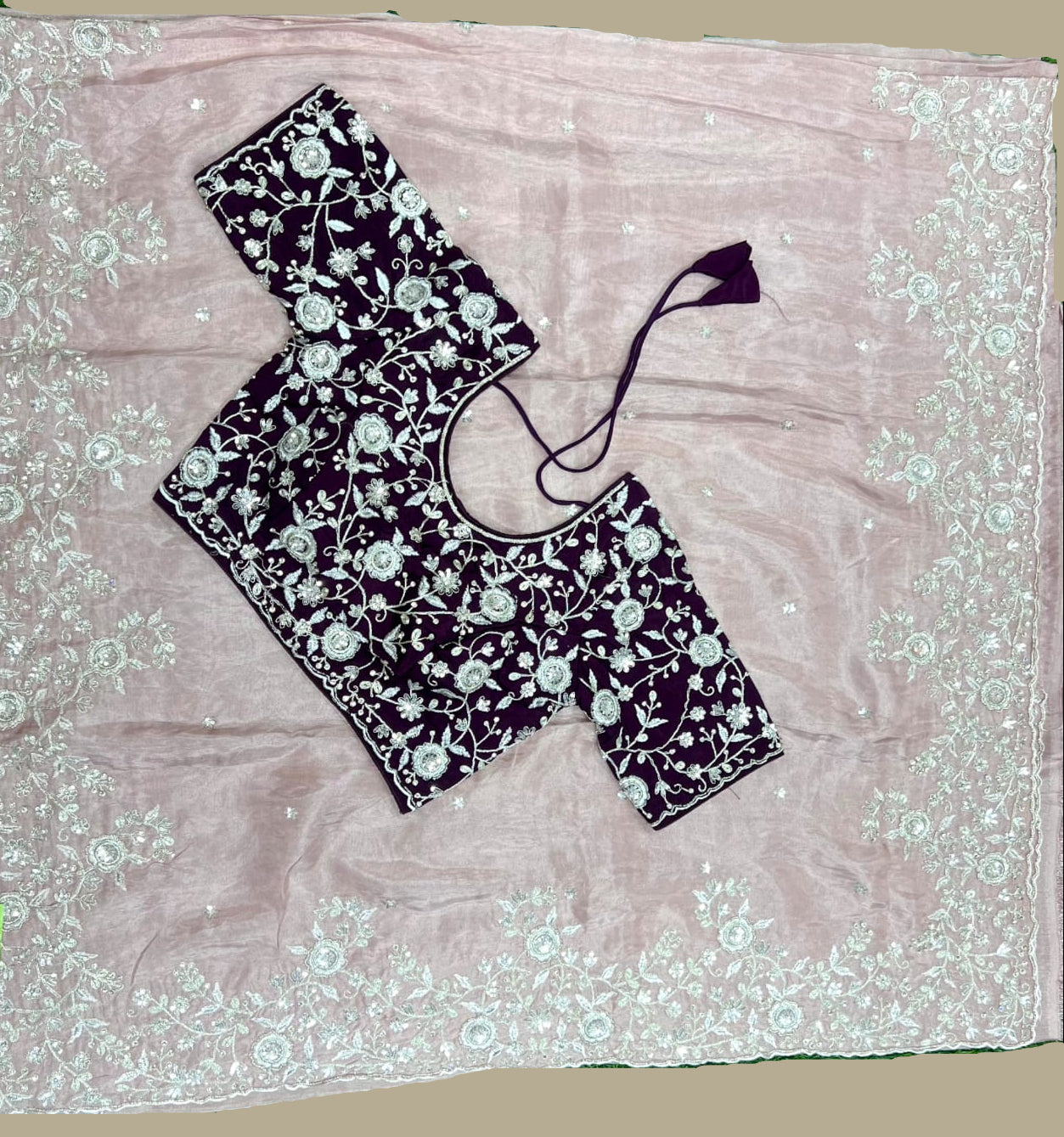 Mauve Radiance Organza Saree (5615 GS-11)