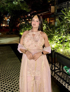 Tangerine Sparkle Sharara Set( 2500 M-87)