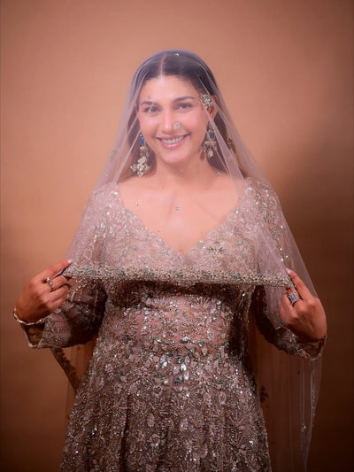 The Luxury Shimmering Peplum Sharara Wore by "Sapna Choudhary"