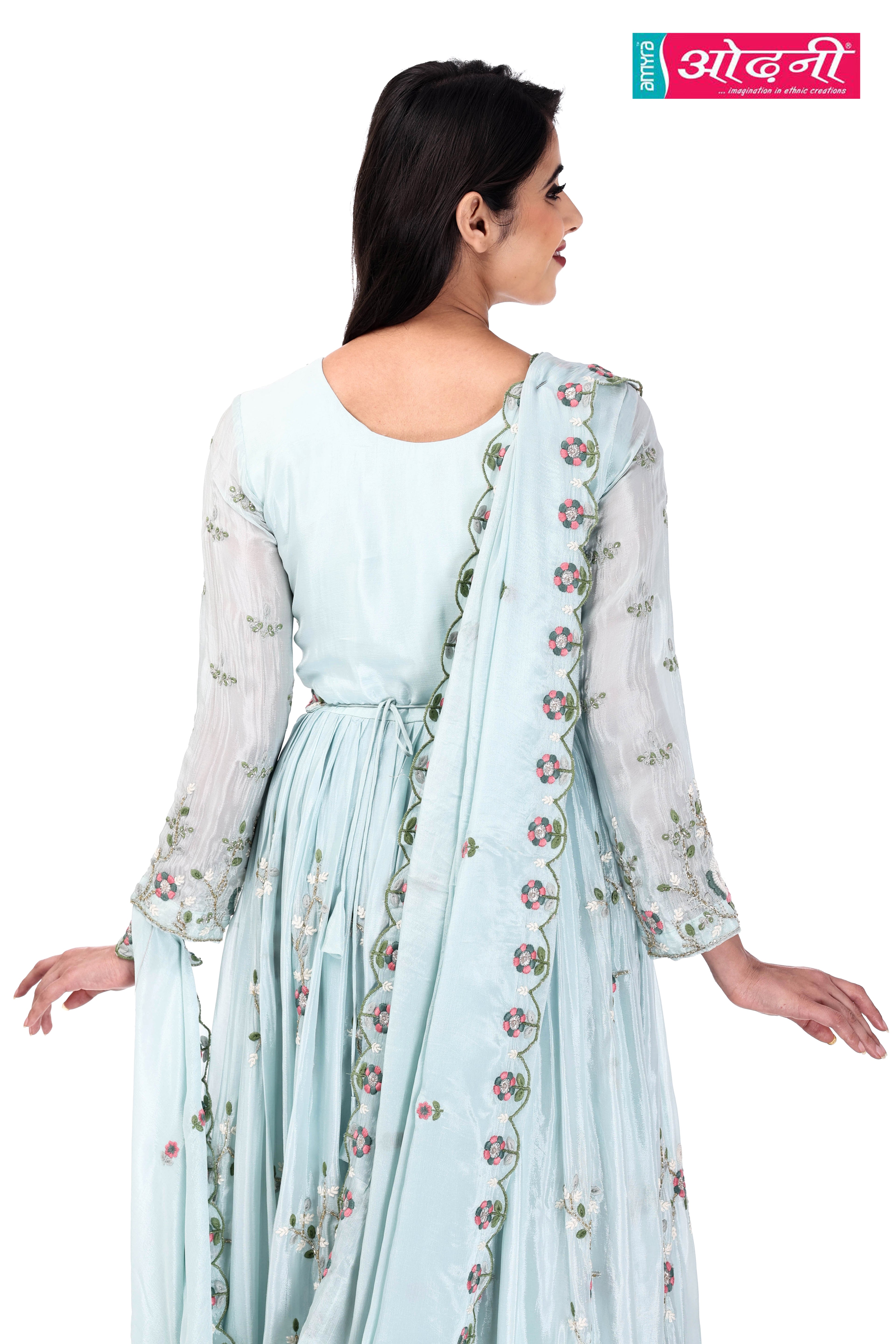 Frost Blossom Anarkali Set (1838 GS-151)