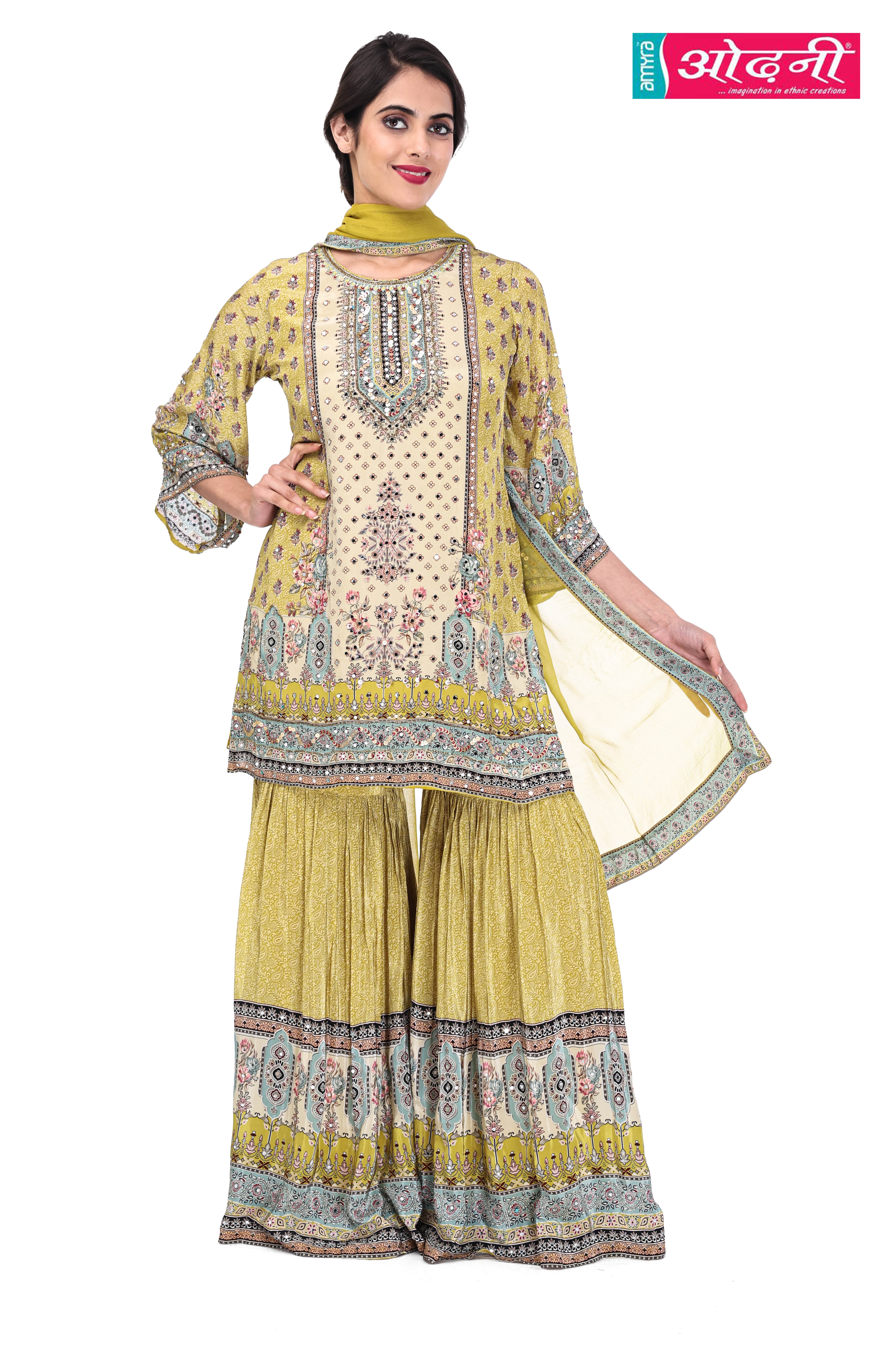 Golden Meadow" Sharara Set 3244 M-35 Main image