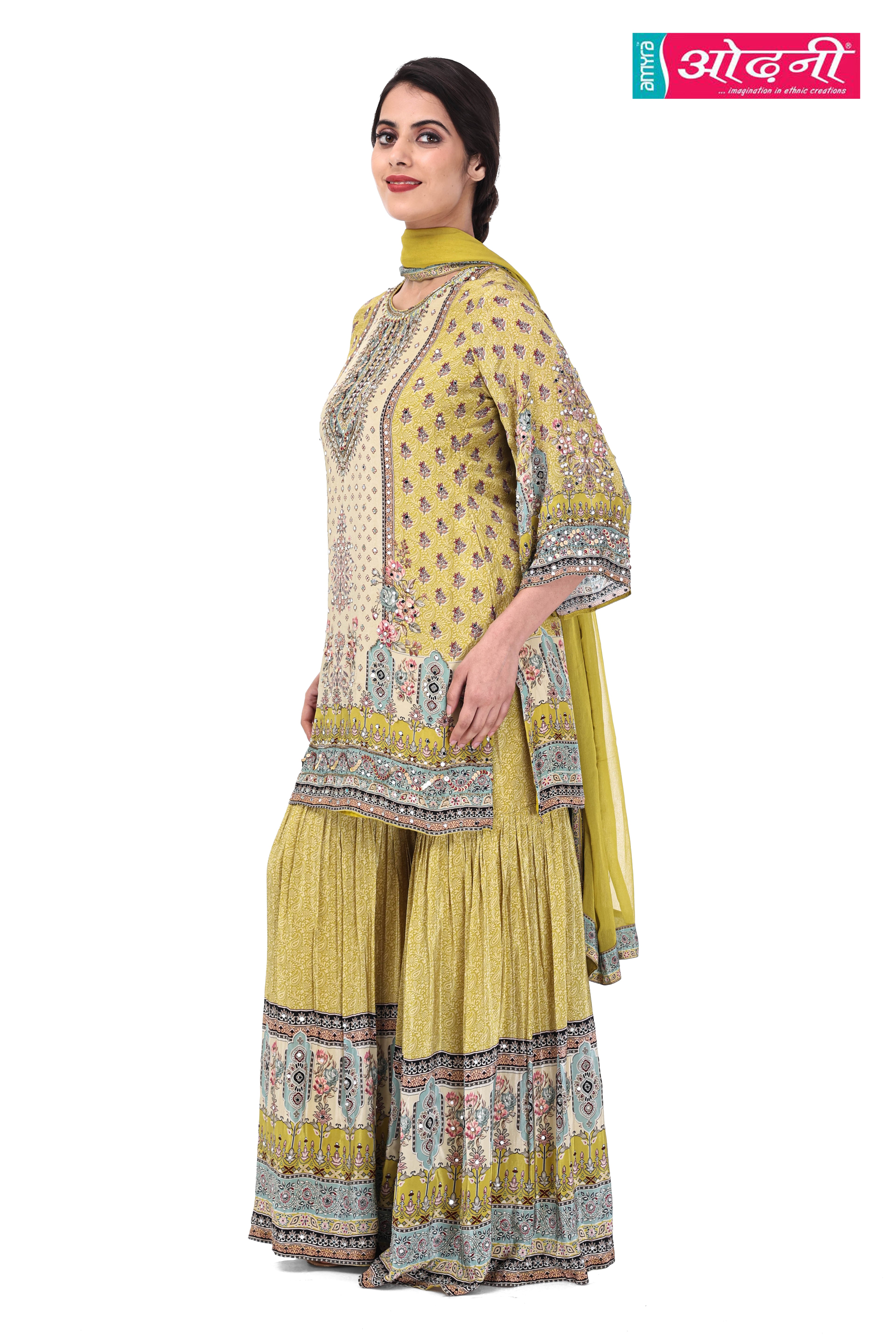 Golden Meadow" Sharara Set 3244 M-35