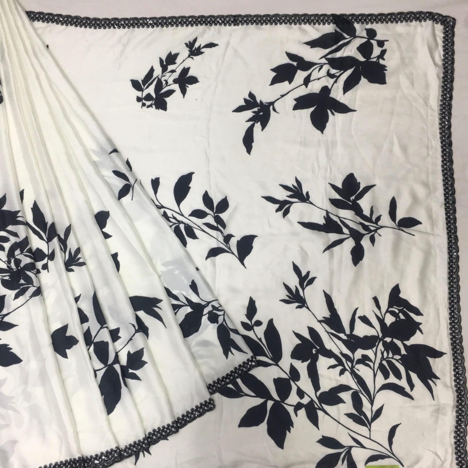 White Blossom Satin Saree (586 GS-11) Secondary image