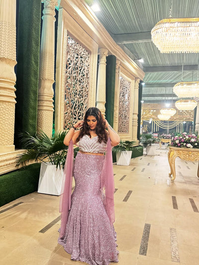 The Sparkling Lilac Mermaid Lehenga (LGN-308 D-42)