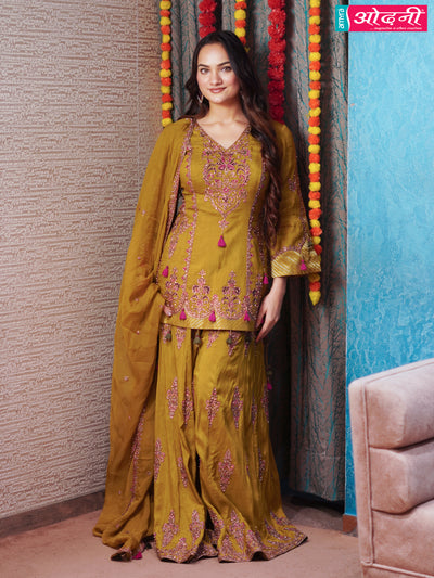 Tuscan Gold Sharara Suit ( MORNI M-91)