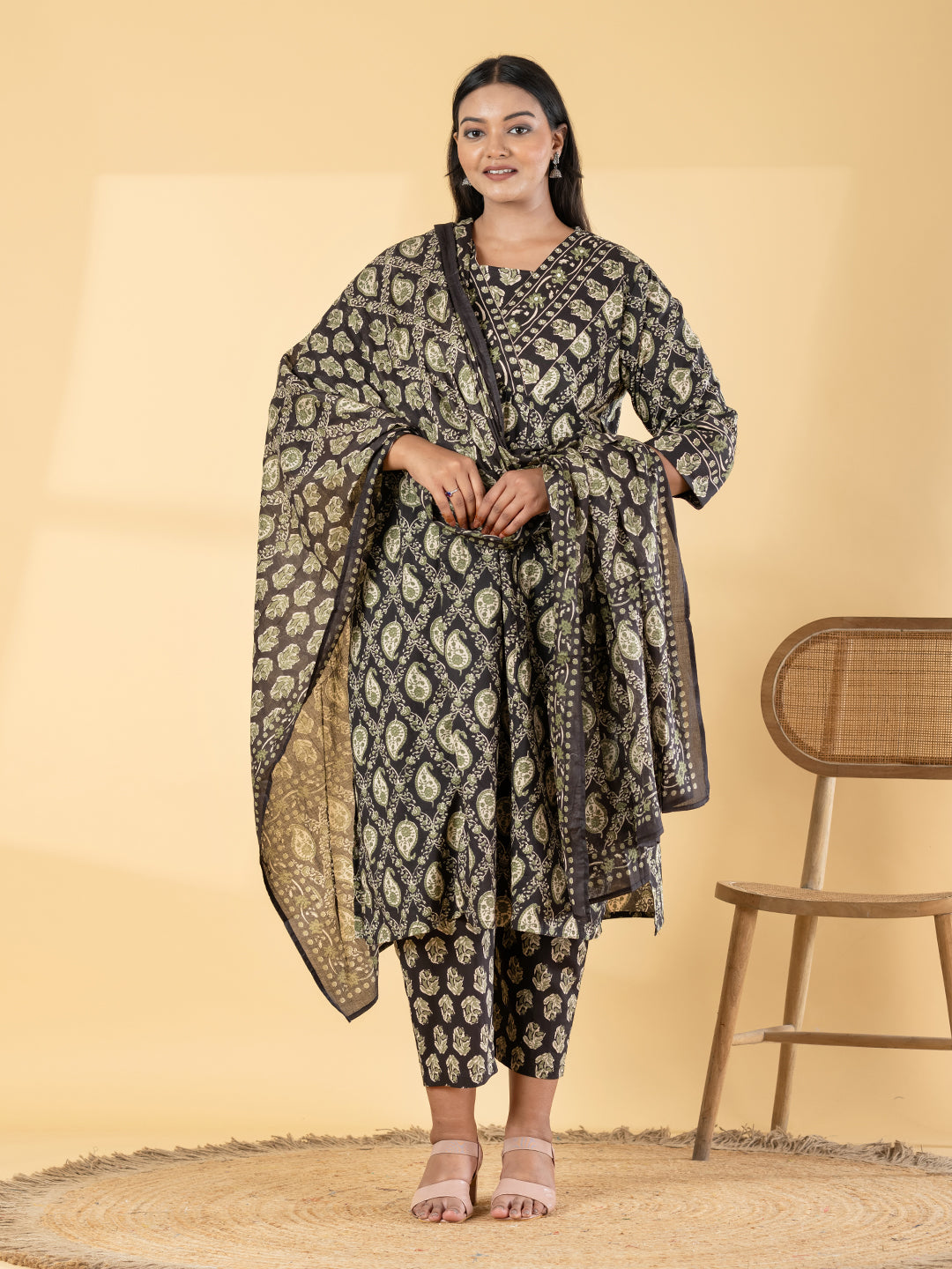 Paisley and floral block prints Kurti
