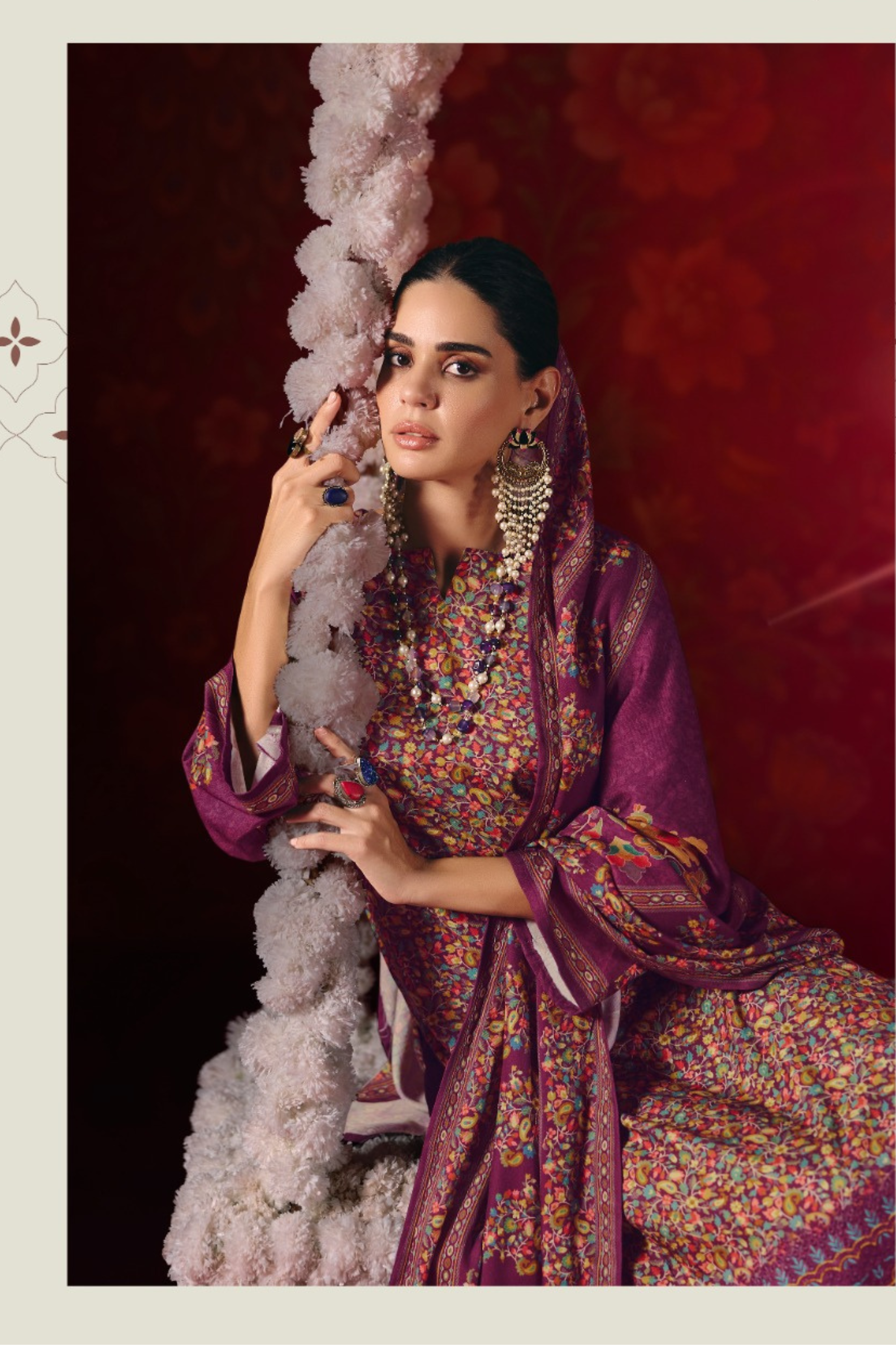 The 'NAAZ' Collection: Viscose Pashmina Unstitched Suits (RUPALI NAAZ D-39)