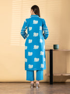 Printed Cotton Silk Suit