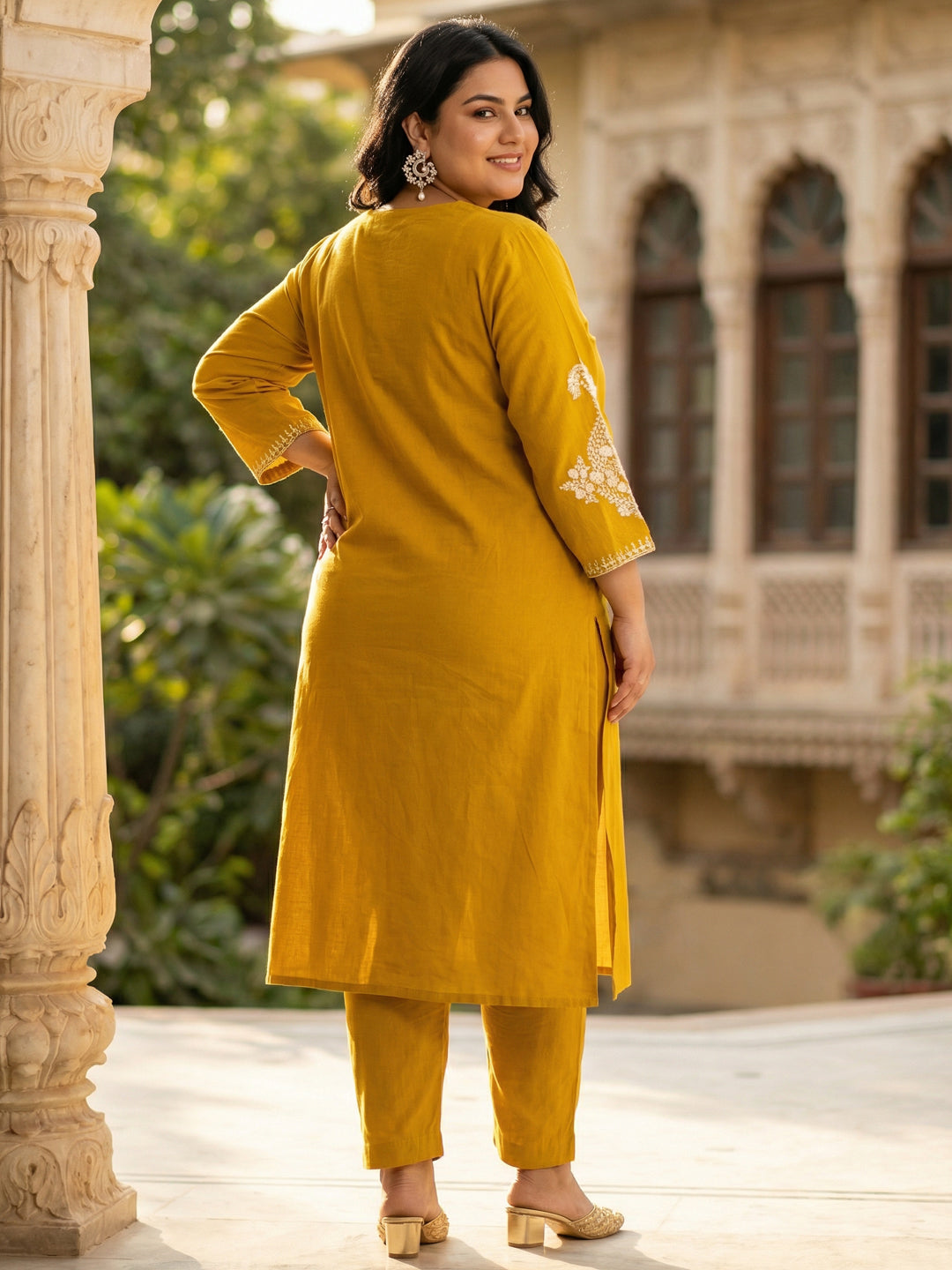 Golden Glow: Chanderi Silk Suit Set