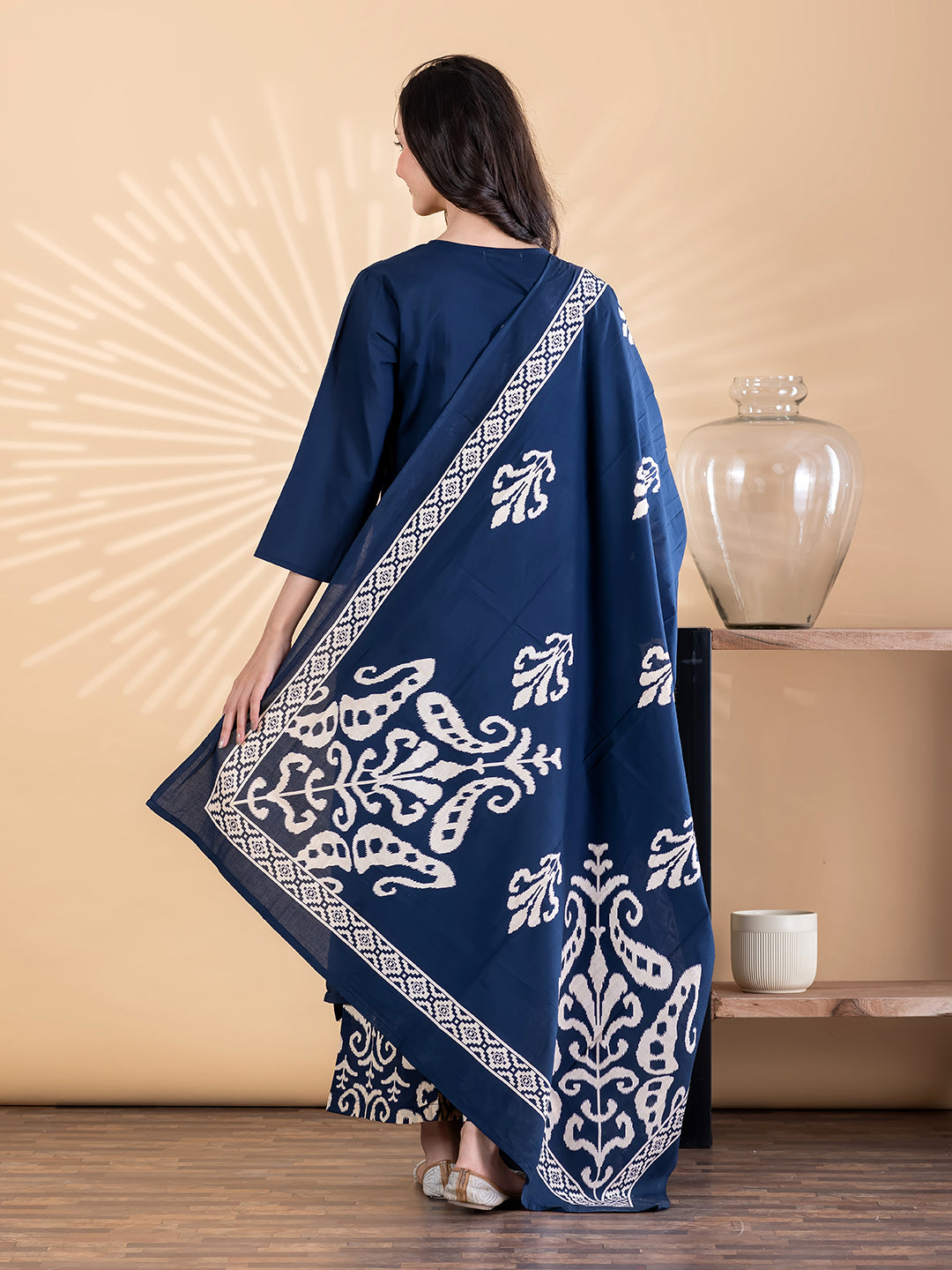 Indigo Cotton-Silk Suit