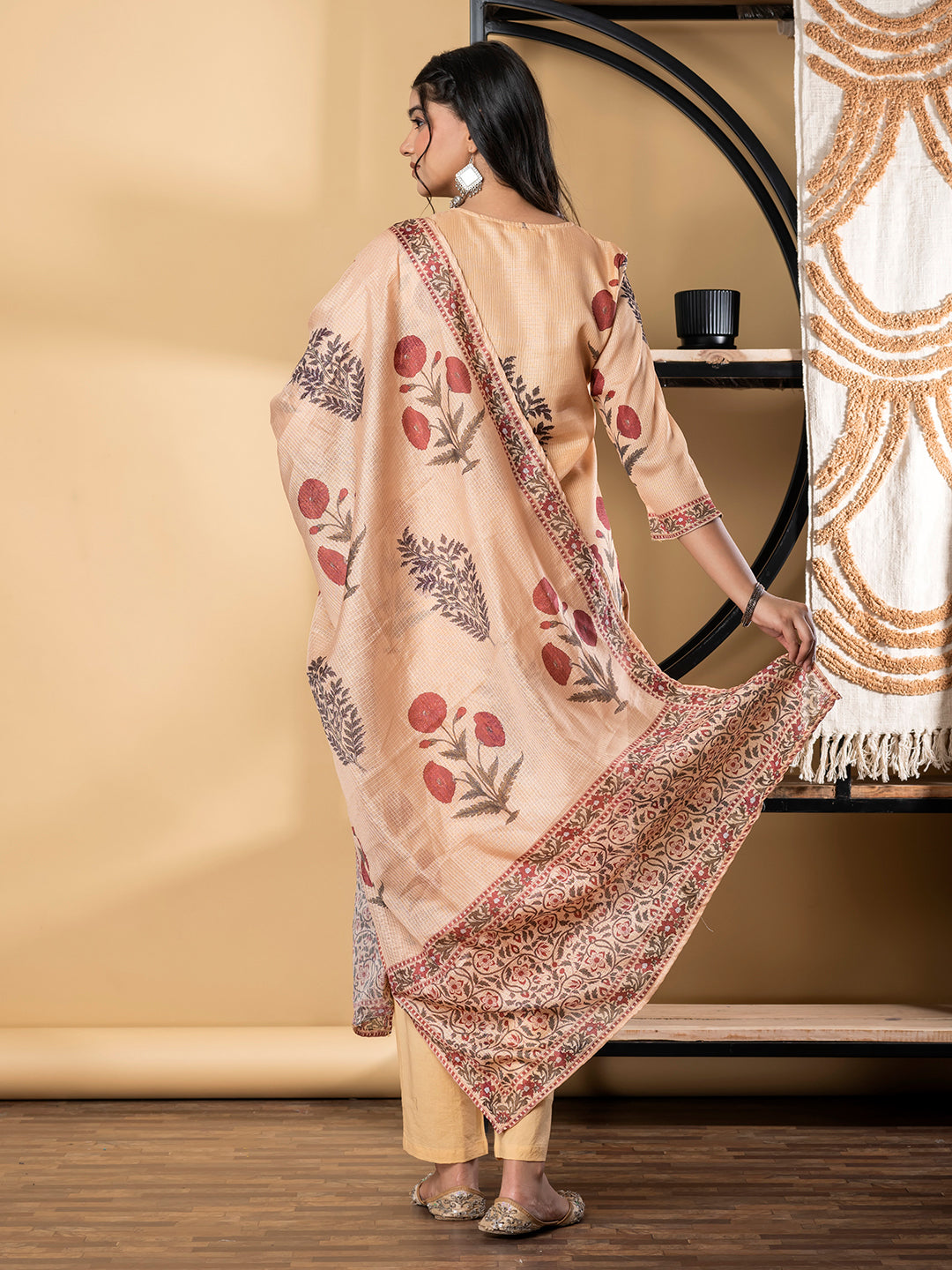 Peach Blossom Heritage Kurta Set