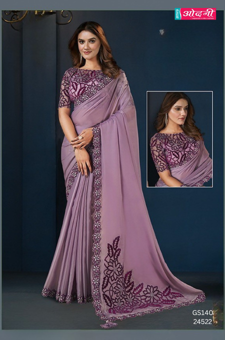 Lavender & Aubergine Ombre Saree (24522 GS-140)