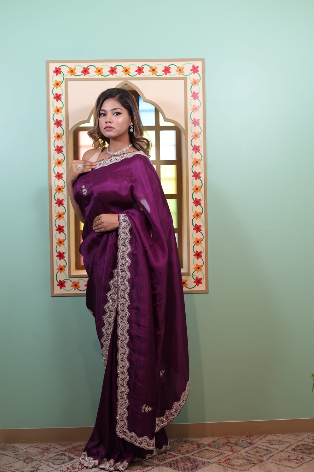 Elegant Dark Purple Handloom Saree