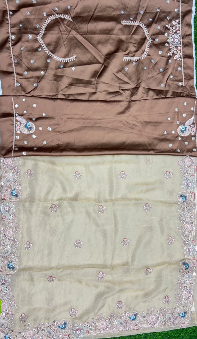 Gilded Petal Chiffon Saree (681 GS-11)