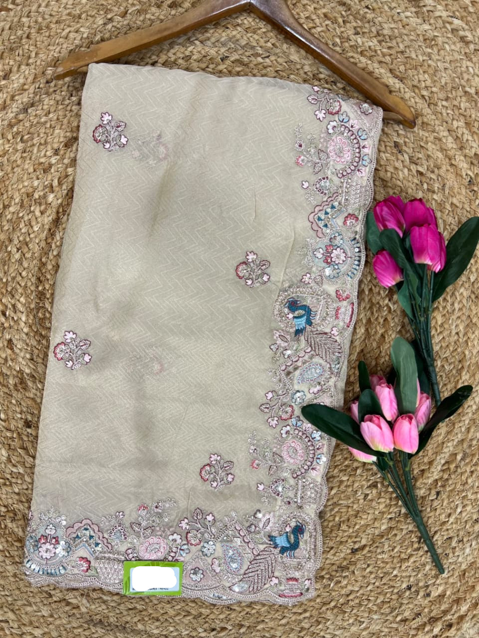 Gilded Petal Chiffon Saree (681 GS-11)