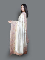 Shimmering Ivory Saree with Pastel Embroidered Border (UT-7140  GS-180)