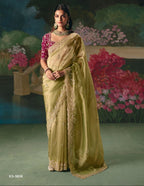 Gilded Sage tissue silk saree