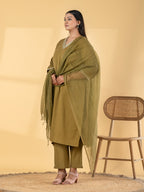 Olive Glimmer Chanderi Set