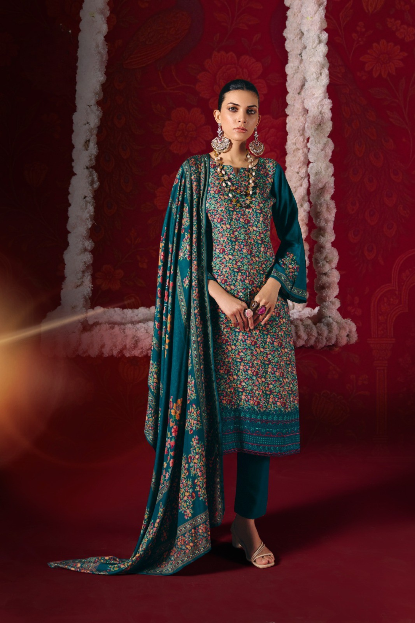 The 'NAAZ' Collection: Viscose Pashmina Unstitched Suits (RUPALI NAAZ D-39)