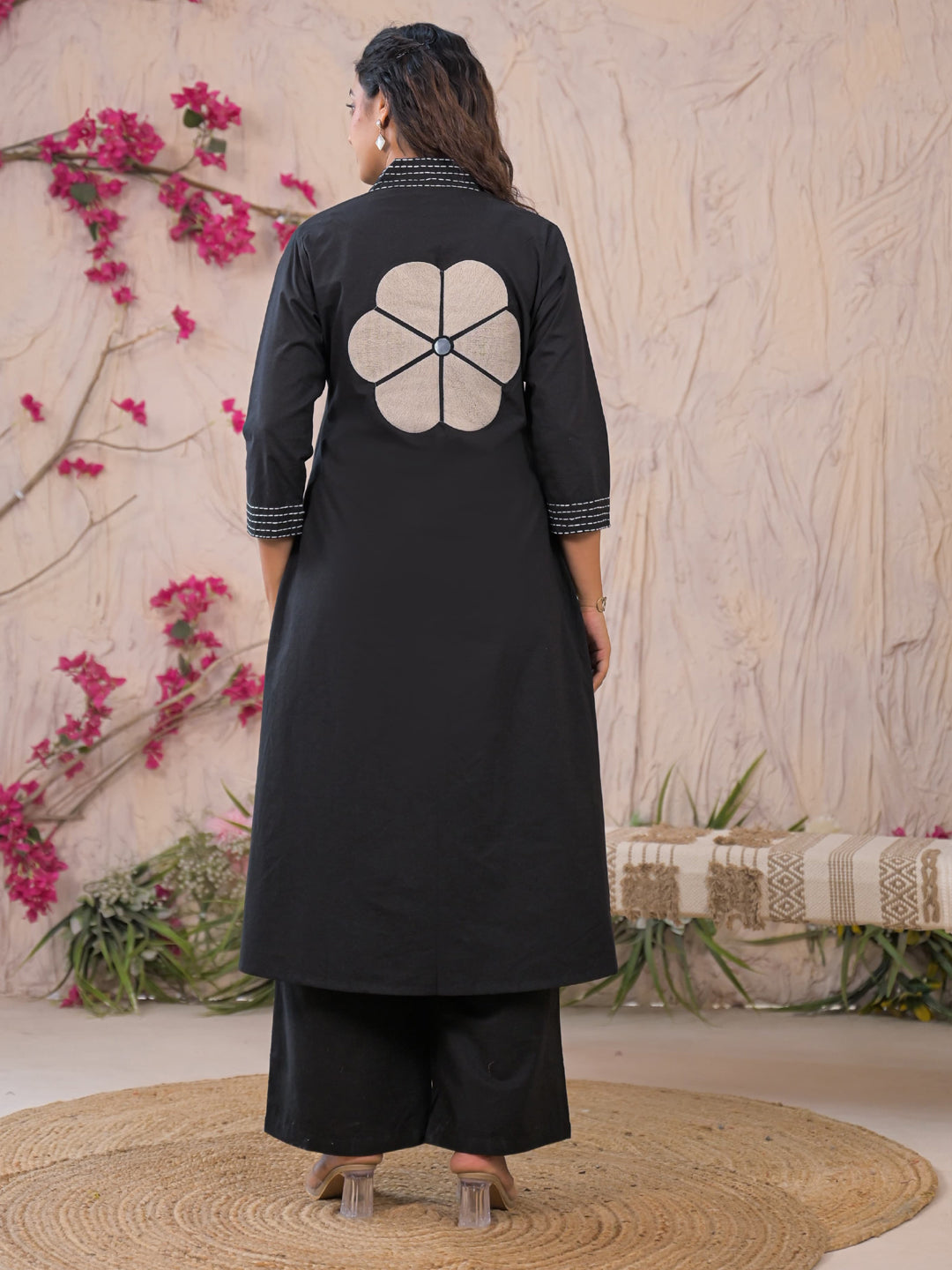 Midnight Bloom A-Line Kurta Set