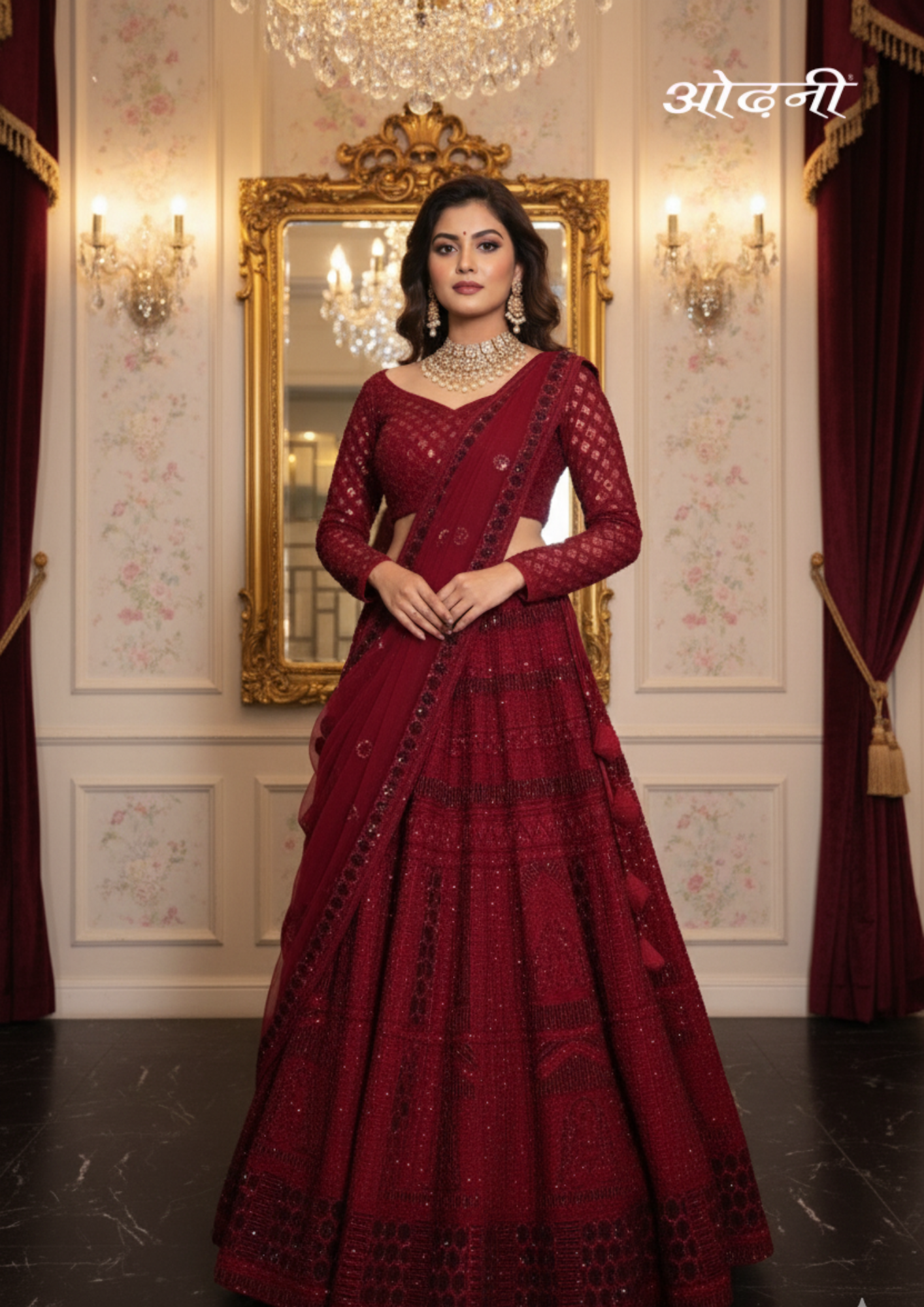 Royal Maroon Lehenga -  2501 D-72 Main image