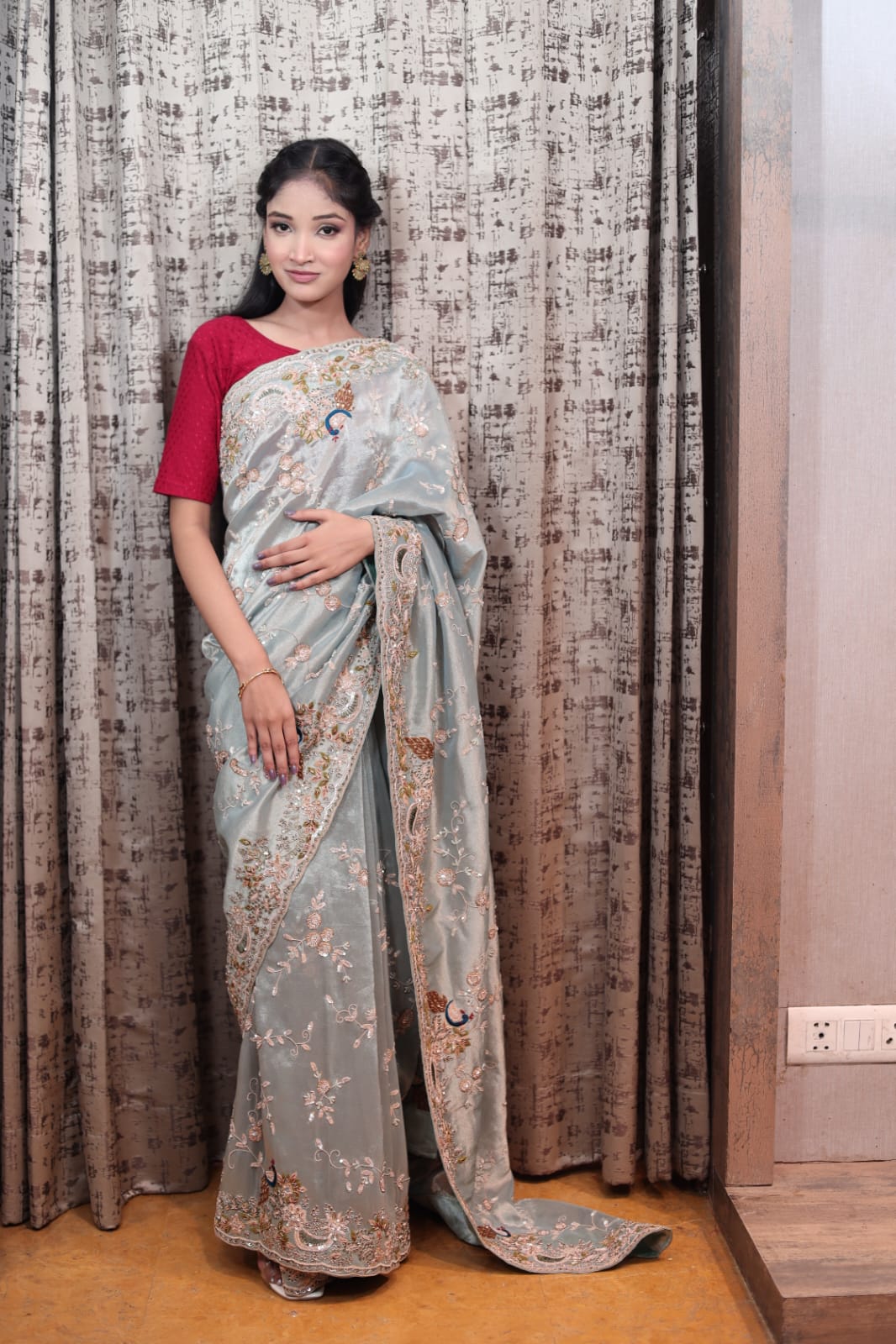 Handloom Baby Blue Saree