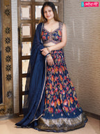 Indigo Bloom Floral Lehenga (4482 m-122)