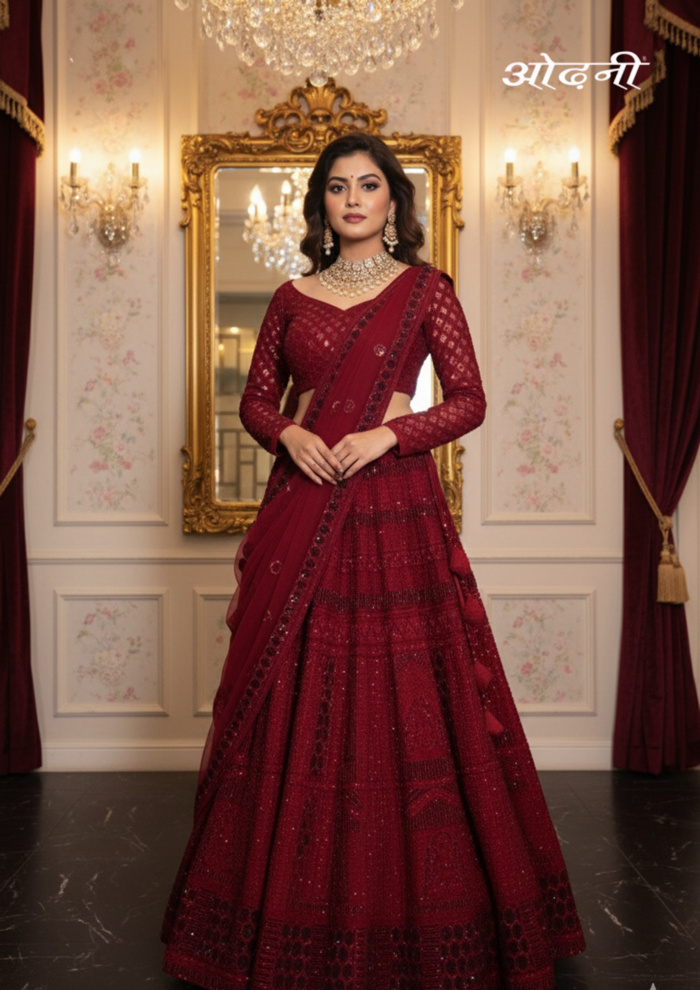 Royal Maroon Lehenga -  2501 D-72