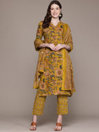 Golden Kalamkari Heritage Suit Set