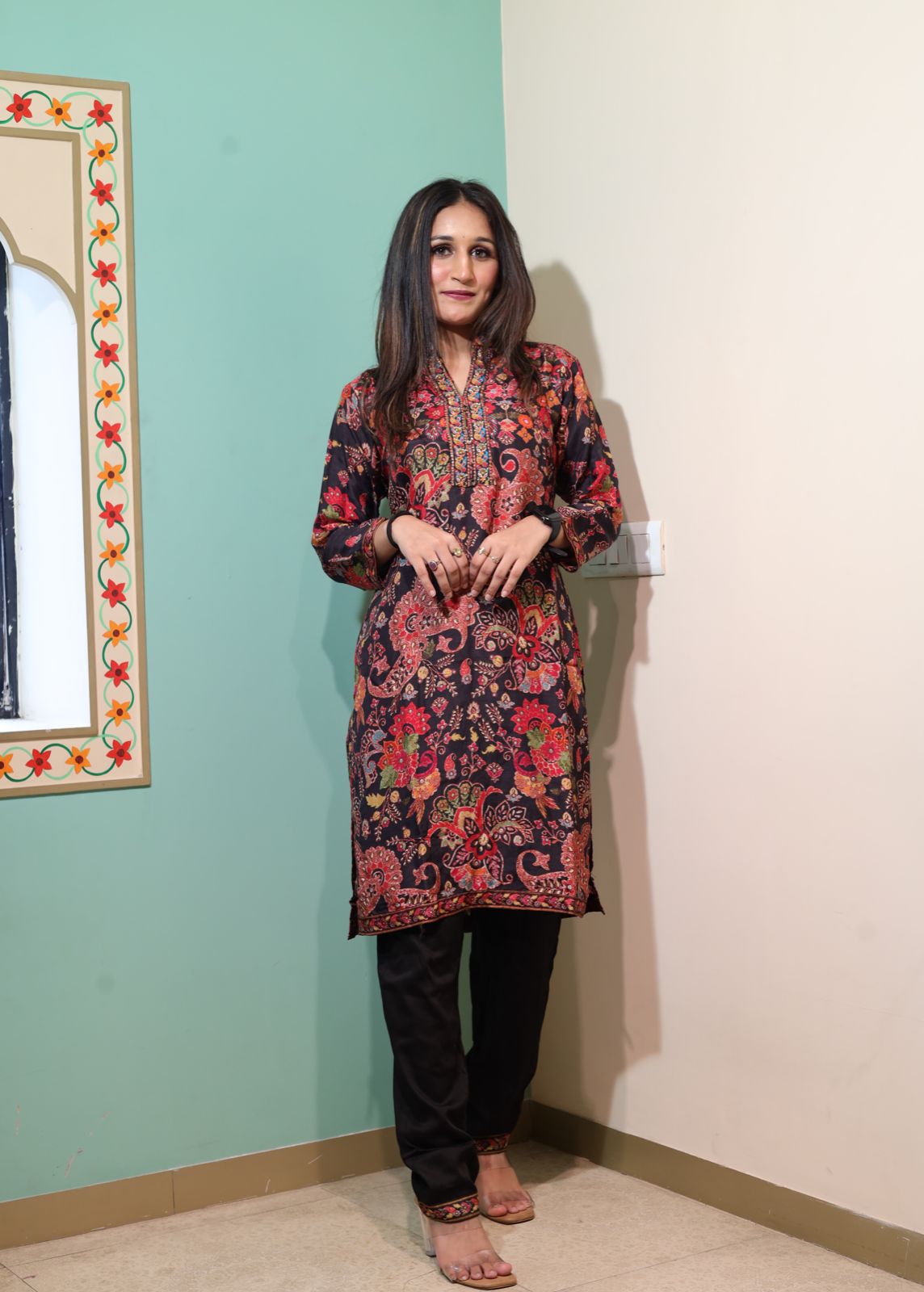 Stylish Kurti with Pant in Multi-Color