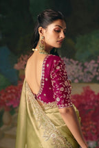 Gilded Sage tissue silk saree