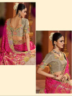 Vibrant Pink Bandhani-Inspired Saree