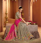 Vibrant Pink Bandhani-Inspired Saree